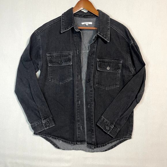 PacSun Black Washed Denim Shirt Jacket / Shacket - Size XS/S - Picture 2 of 7
